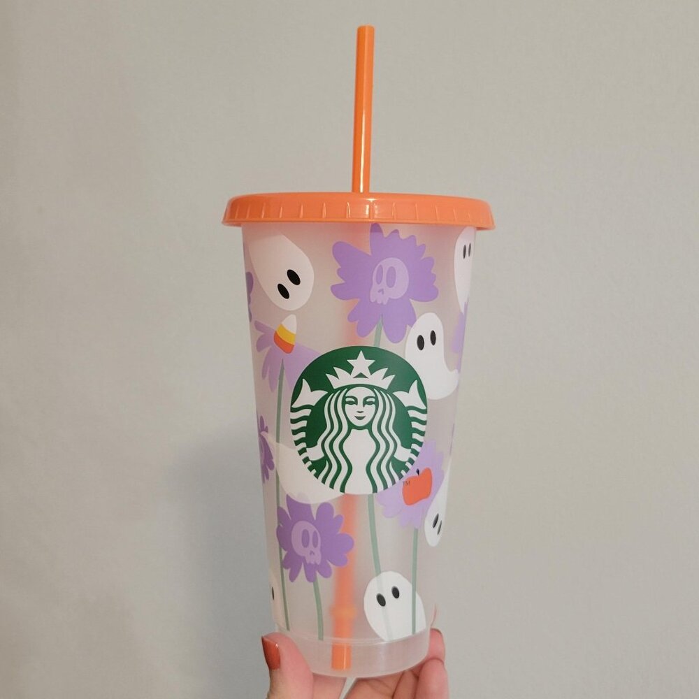 Like New Starbucks Halloween Ghost Garden Cold Cup - 24oz